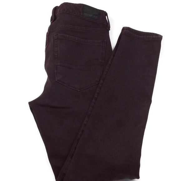 American Eagle Womens Jeans Sz 6 Purple Plum The‎ Hi Rise Jegging 360 Stretch - Picture 12 of 14